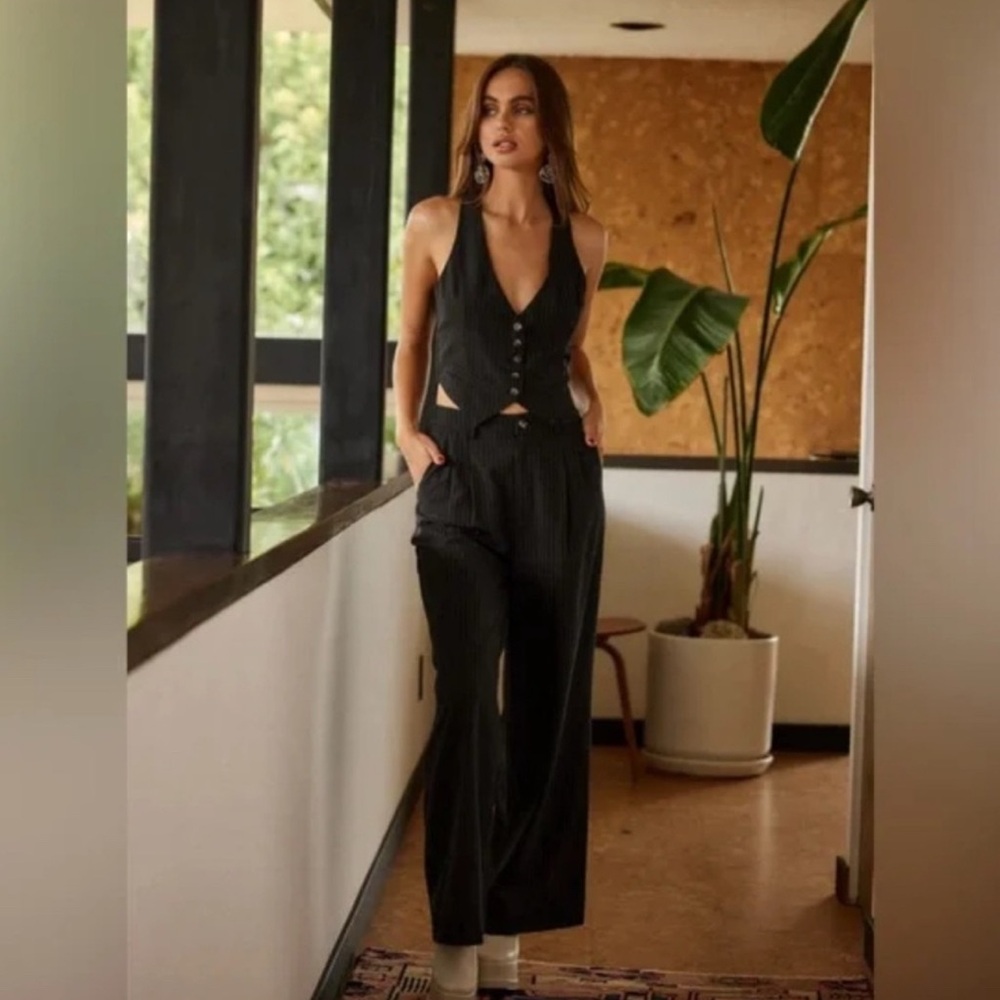 12th Tribe DIANE BLACK PINSTRIPE VEST & TROUSERS